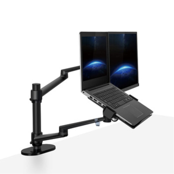 WERGON - Noah - Justerbar Dual Desktop holder - skærm Max 27" / Laptop 11-17" - Sort