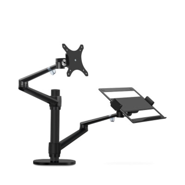 WERGON - Noah - Justerbar Dual Desktop holder - skærm Max 27" / Laptop 11-17" - Sort