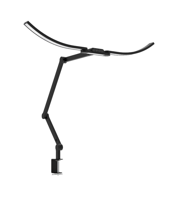 Transformbar Skrivebordslampe - Med svingarm og holder - 1600 Lumen - Sort - PLUS