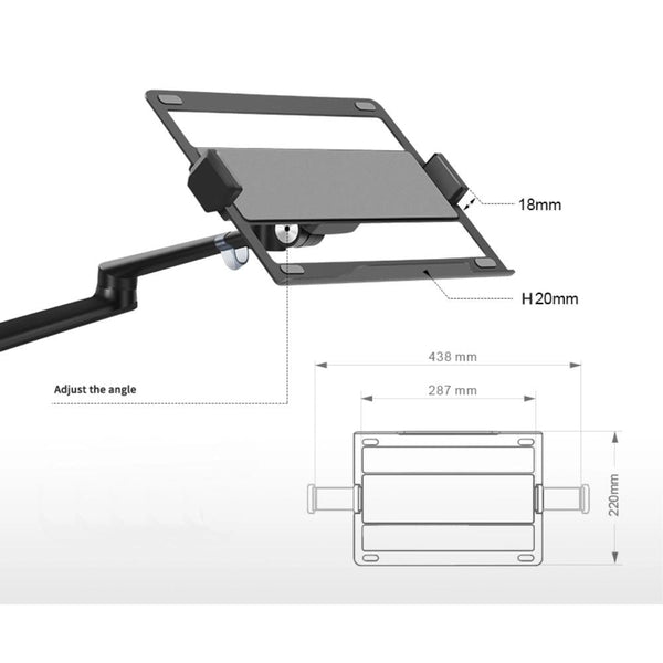 WERGON - Noah - Justerbar Dual Desktop holder - skærm Max 27" / Laptop 11-17" - Sort