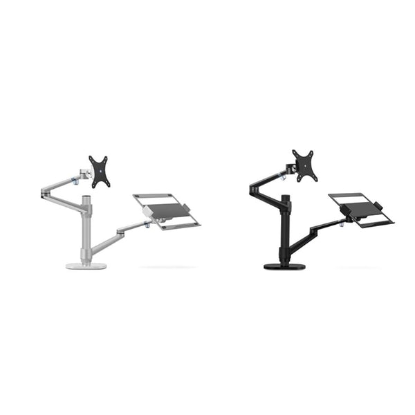 WERGON - Noah - Justerbar Dual Desktop holder - skærm Max 27" / Laptop 11-17" - Sort