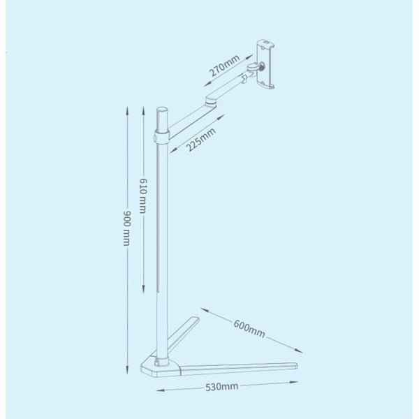 WERGON - Pluto - iPhone / tablet 4-13"" - Justerbar Design Alu holder H:41-107cm - Sølv